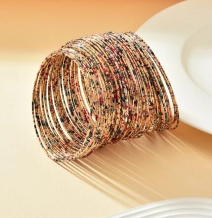Multicolor metal bangles (pack of 60)