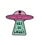 Spaceship brooch pin badge