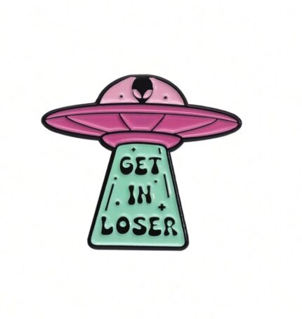 Spaceship brooch pin badge