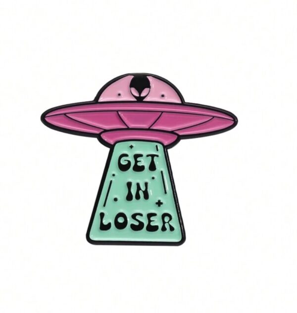 Spaceship brooch pin badge