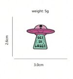 Spaceship brooch pin badge