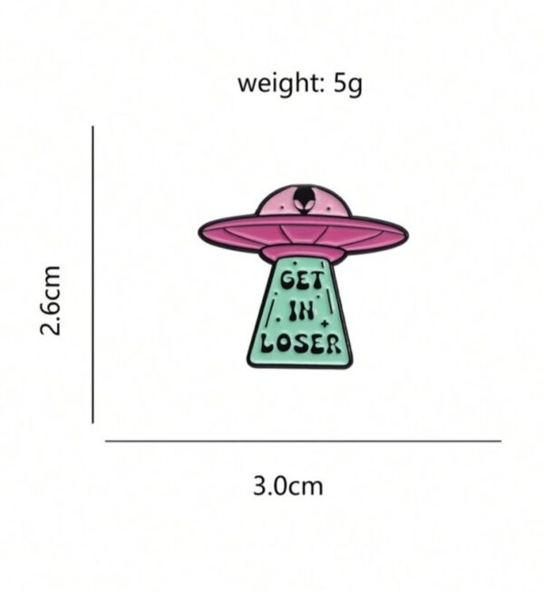 Spaceship brooch pin badge