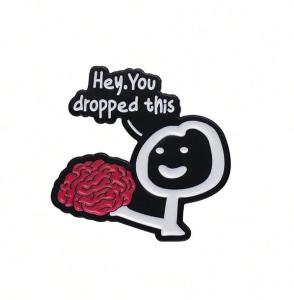 Funny text brooch pin badge - Image 2