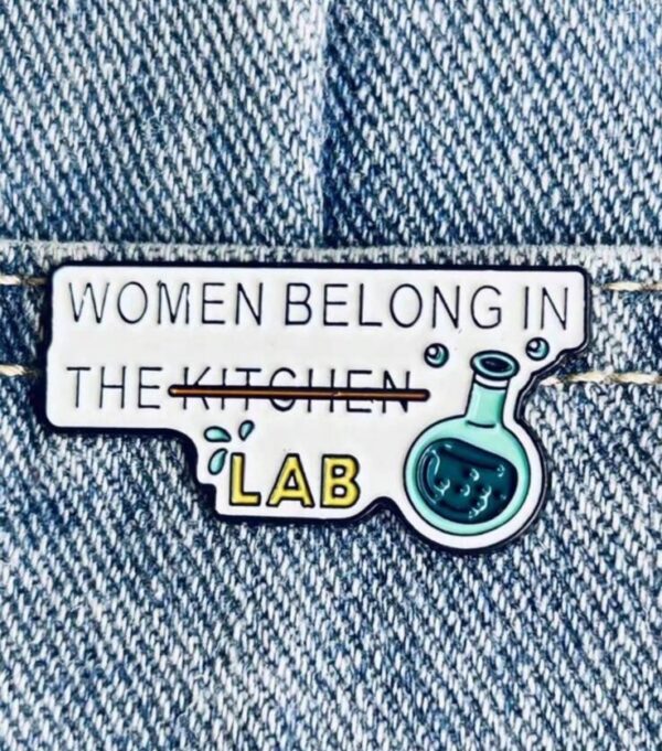 Lab life feminist brooch pin badge - Image 2