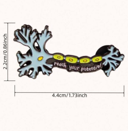 Neuron science brooch pin badge