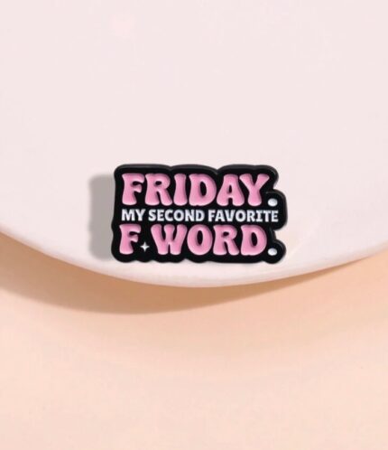 F word brooch pin badge