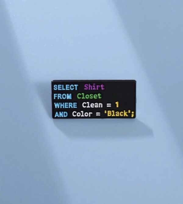 Coding life brooch pin badge - Image 2