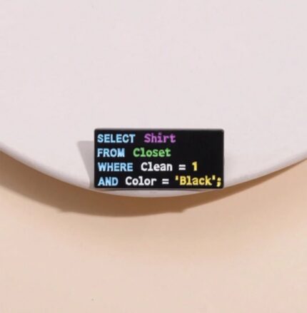 Coding life brooch pin badge