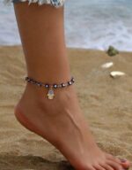 Hamsa evil eye dangling golden anklet