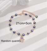 Hamsa evil eye dangling golden anklet