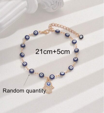 Hamsa evil eye dangling golden anklet
