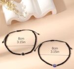 Nazar black glass beaded anklet with blue evil eye charm