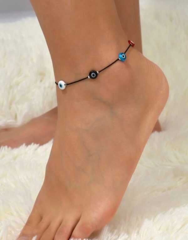 Multicolor evil eye nazar anklet