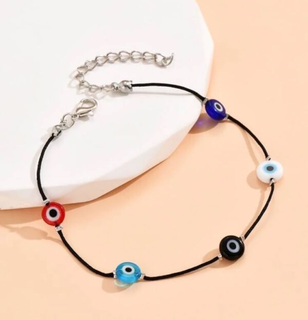 Multicolor evil eye nazar anklet - Image 2