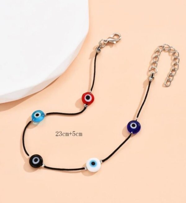 Multicolor evil eye nazar anklet