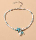 Starfish charm boho chic beaded beach anklet