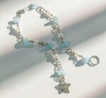 Fairycore spiral star stone pearl beaded hair chain