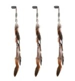Bohemian feather tassel hair clip (brown white)
