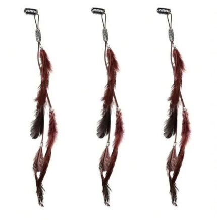 Bohemian feather tassel hair clip (dark brown chrome)