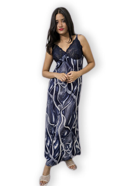 Navy Lace Abstract Maxi Dress by miilode